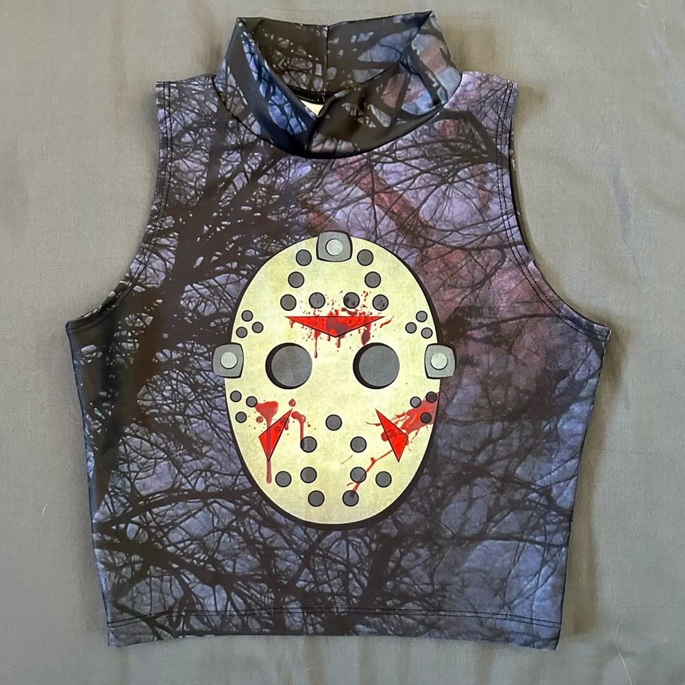 Friday The 13th Crop Top & Skirt Set (with pockets!)- Living Dead Clothing - Picture 5 of 12